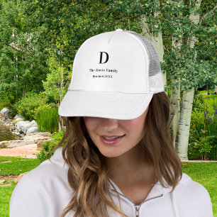 Family reunion custom monogram name year trucker hat