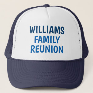 Family Reunion Custom Name Blue Trucker Hat