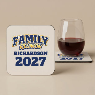 Family Reunion Custom Name Year Coaster