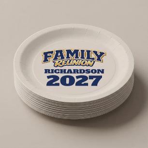 Family Reunion Custom Name Year Paper Plate