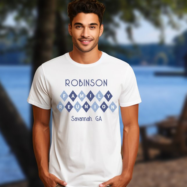 Family Reunion Custom Names Date Location Blue Fun T-Shirt (Family Reunion Custom Names Date Location Blue Fun T-Shirt)