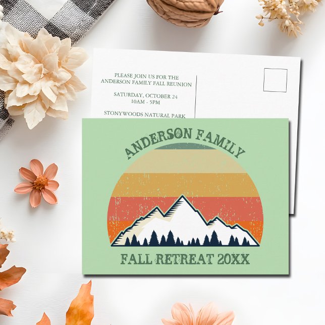 Family Reunion Custom Sunset Party Invitation Postcard (Creator Uploaded)