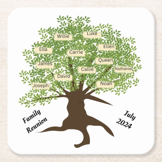Family Reunion Customised Paper Coaster Set of 6 (Front)