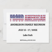Family Reunion 🎉 DELAWARE State Map USA Flag  Invitation (Back)
