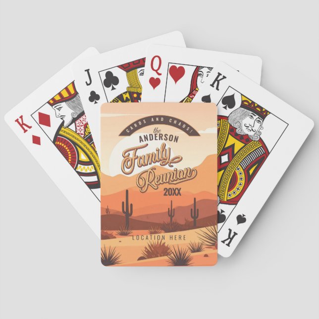 Family Reunion Desert Landscape ID1127 Playing Cards (Back)