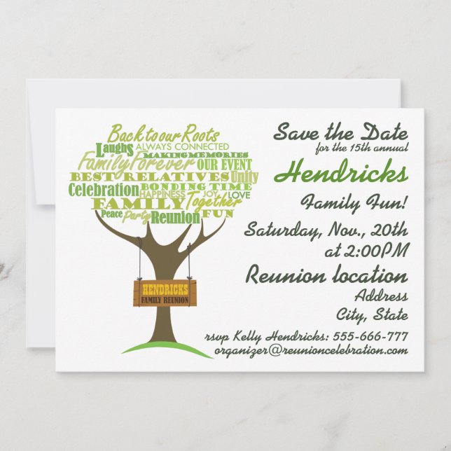 Family reunion design. invitation (Front)