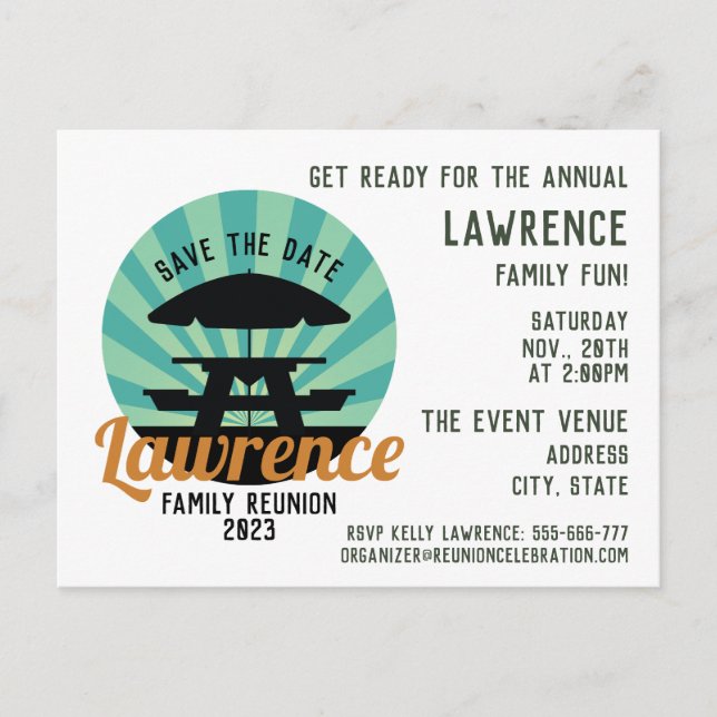 Family reunion design postcard (Front)