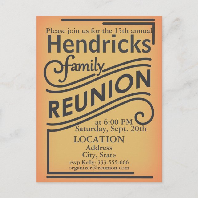 Family Reunion design Postcard (Front)
