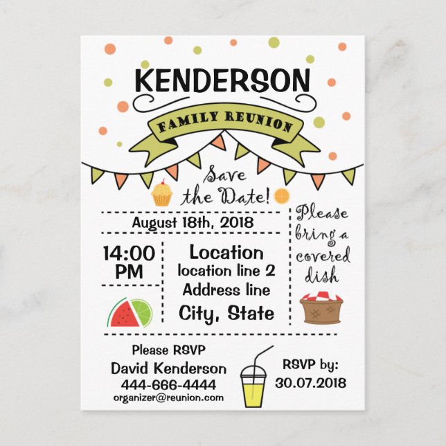 Family Reunion design Postcard (Front)