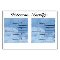 Family Reunion Dinner Table Card