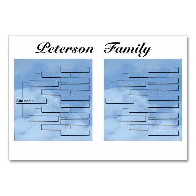 Family Reunion Dinner Table Card (Front)