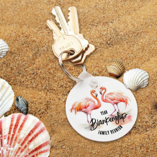 Family Reunion Double Flamingo Annual Keepsake  Key Ring