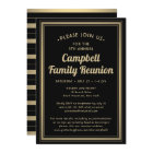 Family Reunion Elegant Black and Gold Bordered