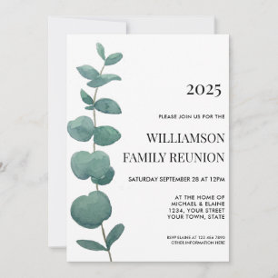 Family Reunion Elegant Eucalyptus Invitation