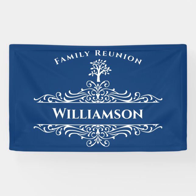 Family Reunion Elegant Tree Party Event Banner (Horizontal)