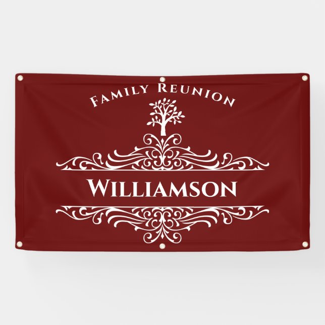 Family Reunion Elegant Tree Party Event Banner (Horizontal)