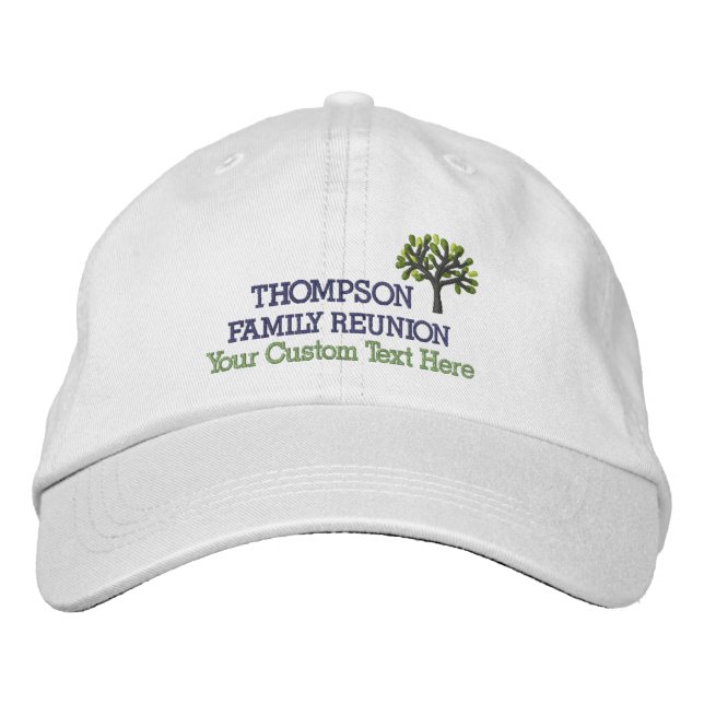 Family Reunion Embroidered Baseball Cap With Tree (Front)