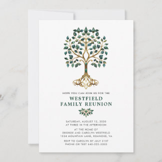 Family Reunion Emerald Tree of Life Invitation