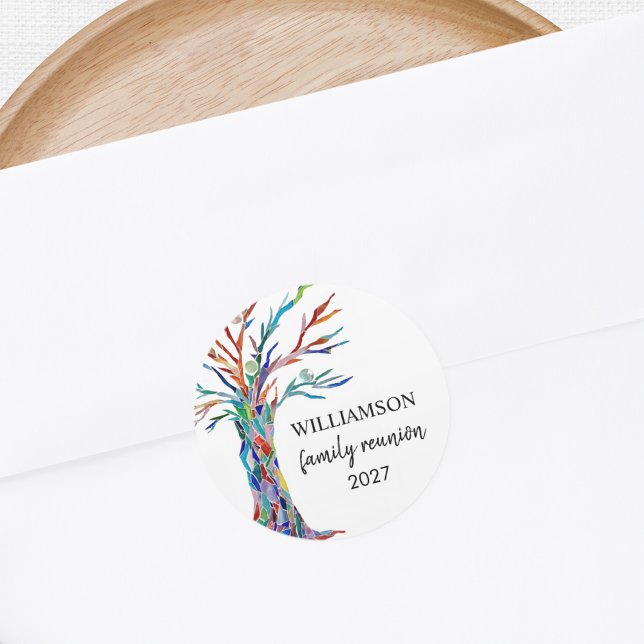 Family Reunion Family Tree  Classic Round Sticker (Creator Uploaded)
