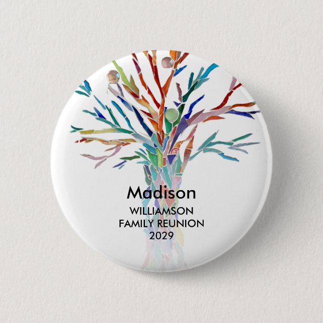 Family Reunion Family Tree Custom Name Badge (Front)