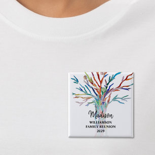 Family Reunion Family Tree Custom Name Tag Button