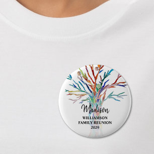 Family Reunion Family Tree Custom Name Tag Button