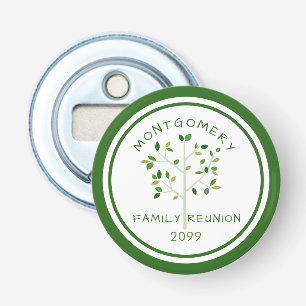 Family Reunion Family Tree Green Personalised Bottle Opener