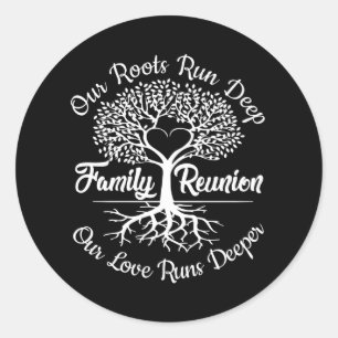 Family Reunion Family Tree Heart Classic Round Sticker