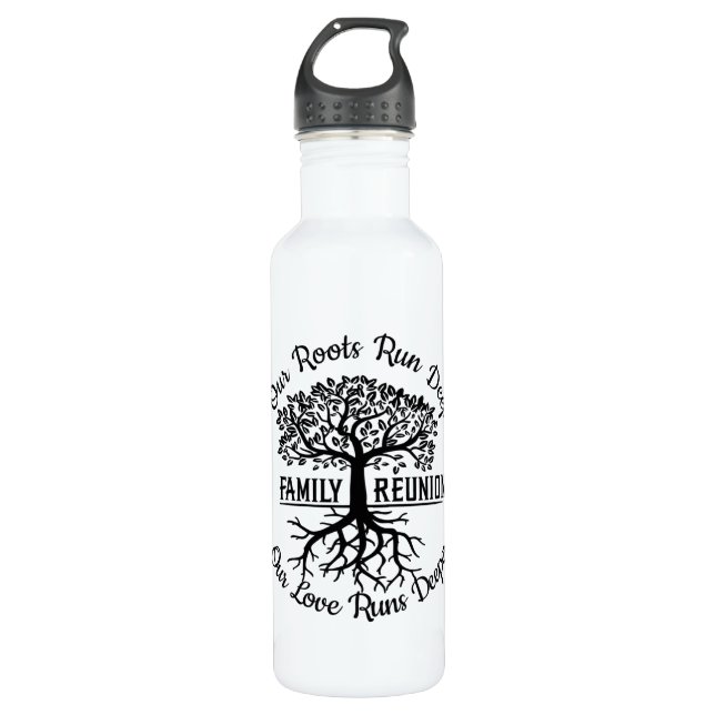 Family Reunion Family Tree Heart Roots 710 Ml Water Bottle (Front)