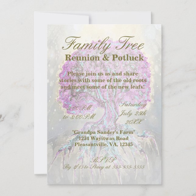 Family Reunion - Family Tree Invitation (Front)
