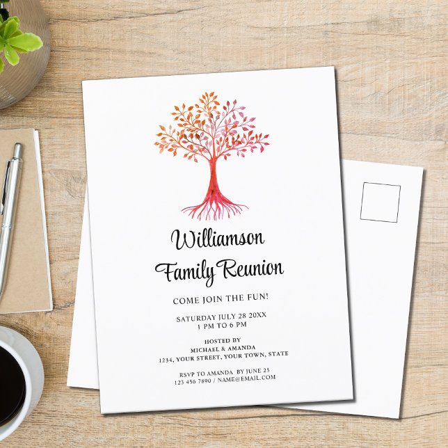 Family Reunion Family Tree Invitation Postcard (Creator Uploaded)