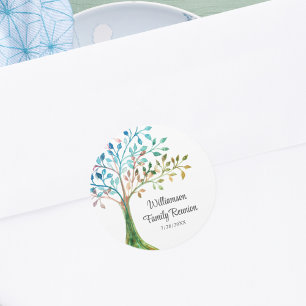 Family Reunion Family Tree Personalised Classic Round Sticker