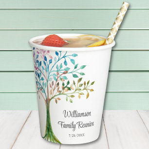 Family Reunion Family Tree Personalised Paper Cups