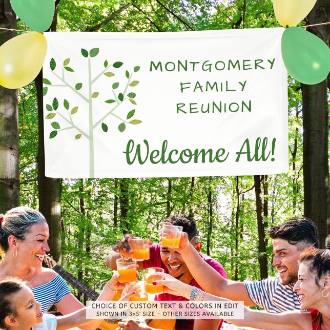 Family Reunion Family Tree Personalised Reusable Banner (Creator Uploaded)