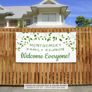 Family Reunion Family Tree Personalised Welcome Banner