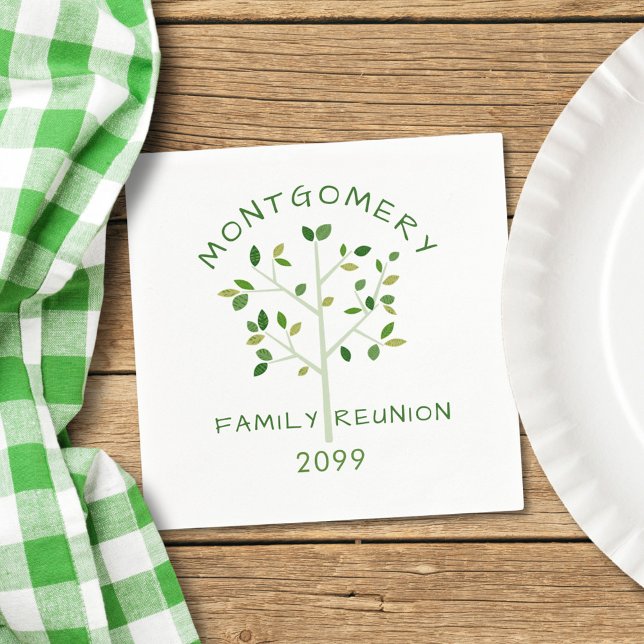 Family Reunion Family Tree Personalized Napkin (Creator Uploaded)