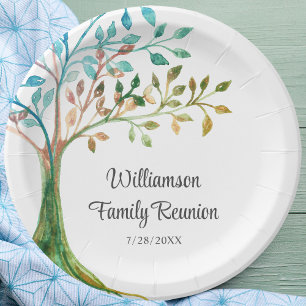 Family Reunion Family Tree Personalized Paper Plate