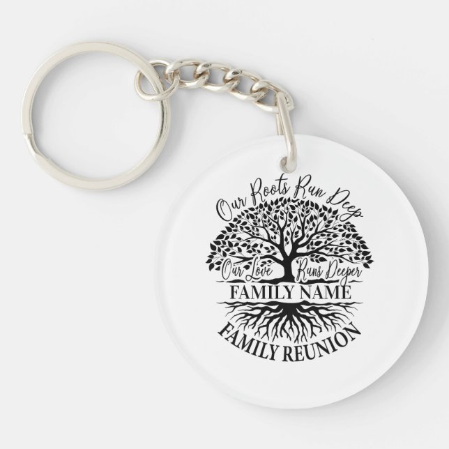 Family Reunion Family Tree Roots Key Ring (Front)