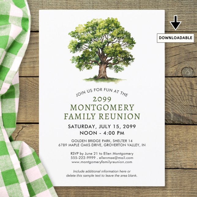 Family Reunion Family Tree Watercolor Invitation (Creator Uploaded)