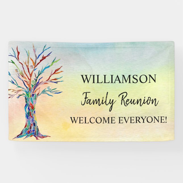 Family Reunion Family Tree Welcome Banner (Horizontal)
