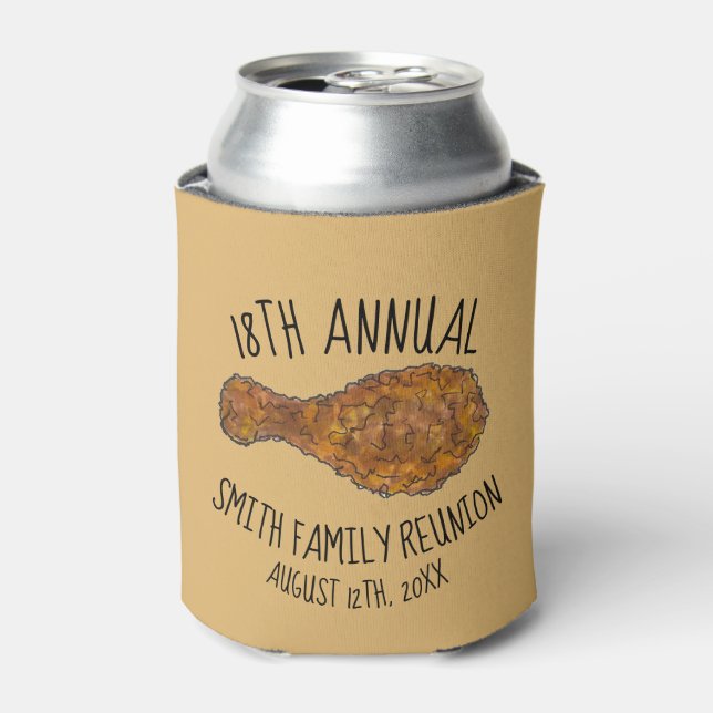 Family Reunion Fried Chicken Leg Drumstick Favour Can Cooler (Can Front)