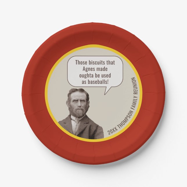 Family Reunion | Funny Old Photograph Custom Paper Plate (Front)