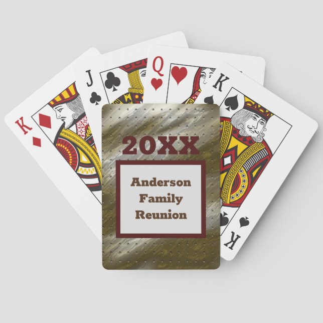 Family Reunion Games Gold Silver Abstract Striped Playing Cards (Back)