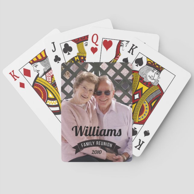 Family reunion gathering love custom personalise playing cards (Back)