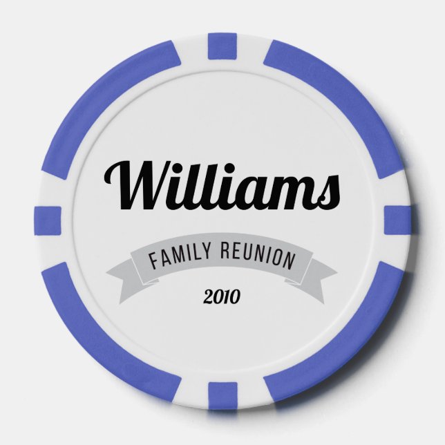 Family reunion gathering love custom personalise poker chips (Front)