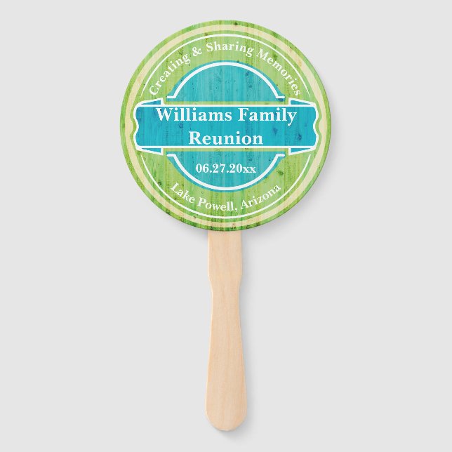 Family Reunion Gathering Outdoors Picnic Hand Fan (Back)