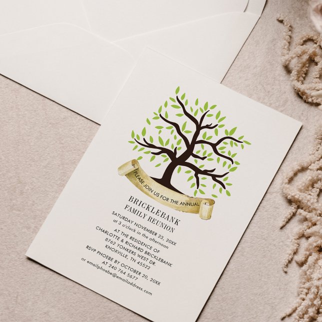Family Reunion Genealogy Tree Annual Get Together Invitation (Creator Uploaded)