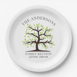 Family Reunion Genealogy Tree Custom Paper Plate