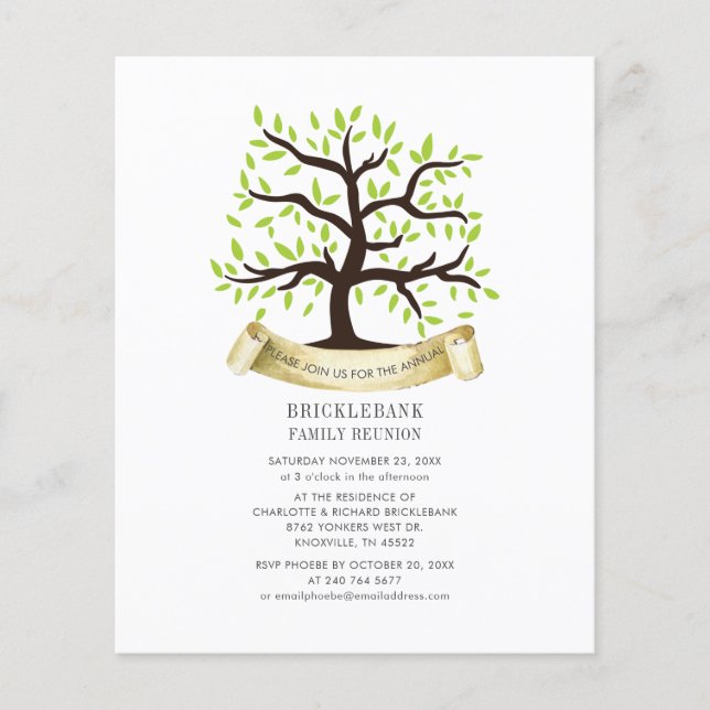 Family Reunion Genealogy Tree Modern (Front)