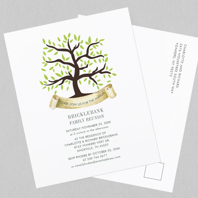 Family Reunion Genealogy Tree Modern Invitation (Family Reunion Genealogy Tree Modern Invitation)